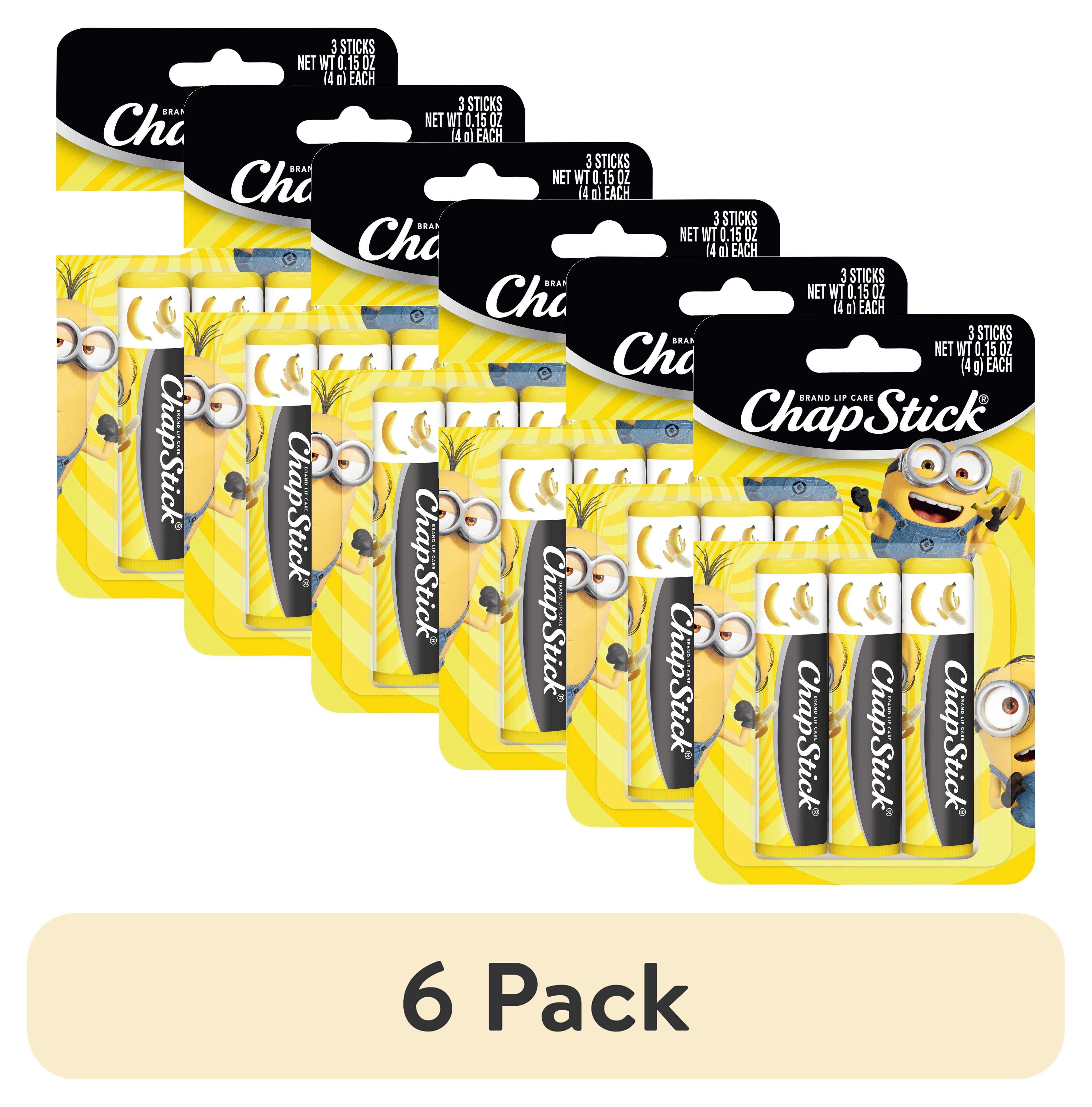 (6 pack) ChapStick Minions Banana-nana Lip Balm, Banana Flavor, Moisturizing Lip Care, 3 Pack