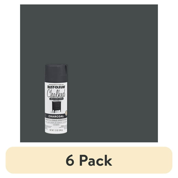 (6 pack) Charcoal, Rust-Oleum Chalked Ultra Matte Spray Paint, 12 oz