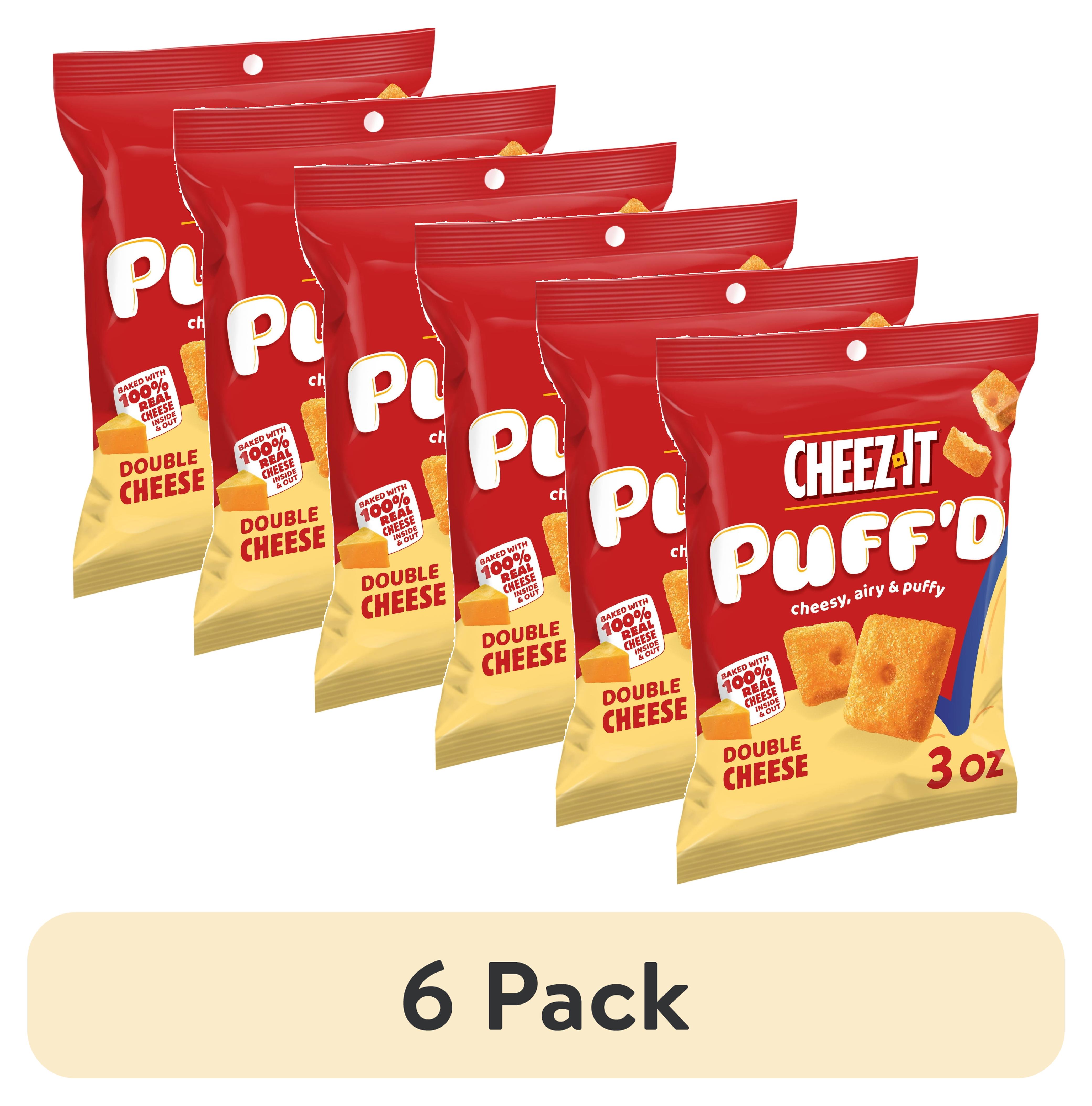 Puffes Snacks (6 pack) Cheez-It Puff'd Double Cheese Cheesy Baked Snacks, Puffed ...