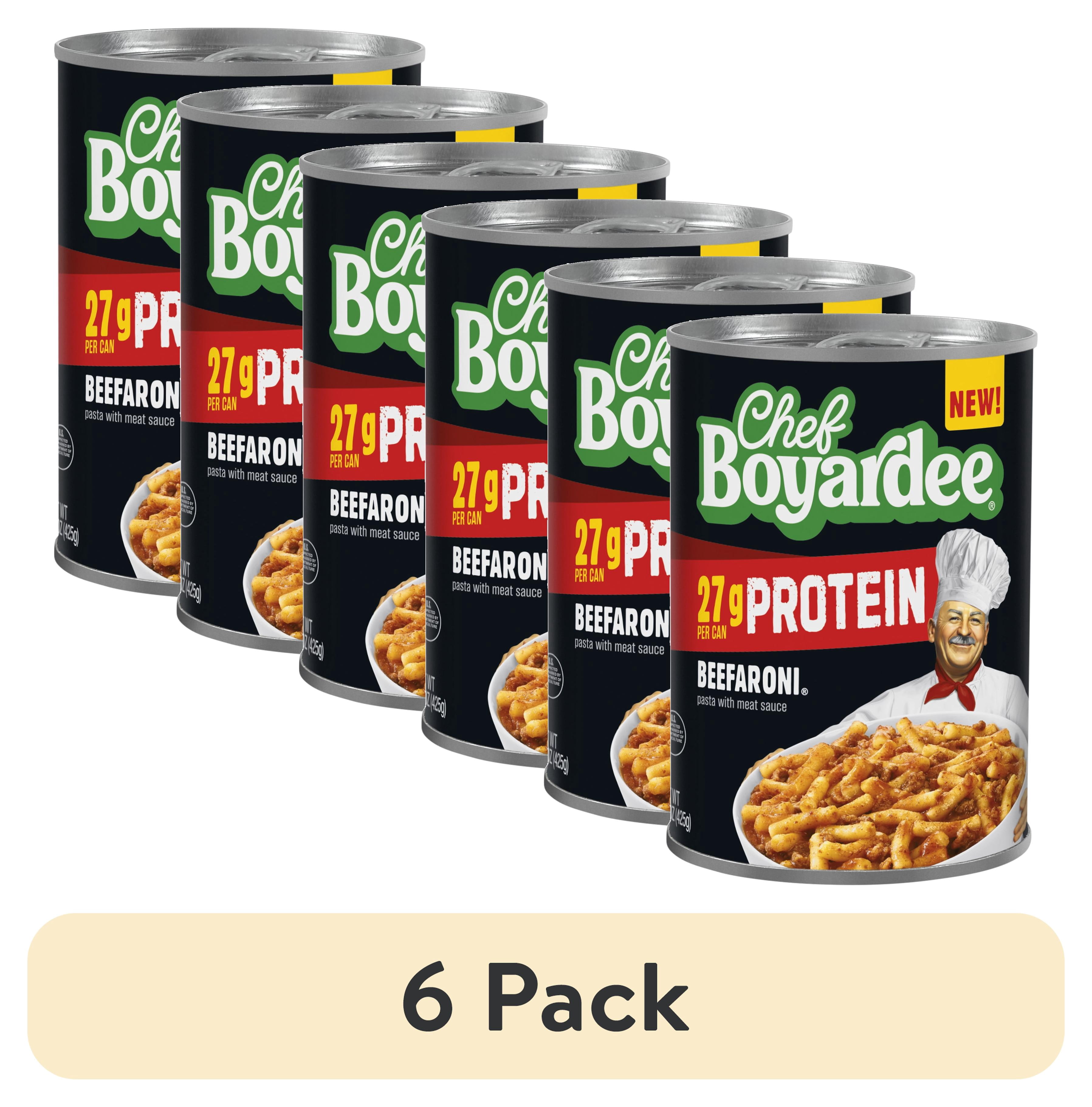 (6 pack) Chef Boyardee Protein Beefaroni, 15 oz Can