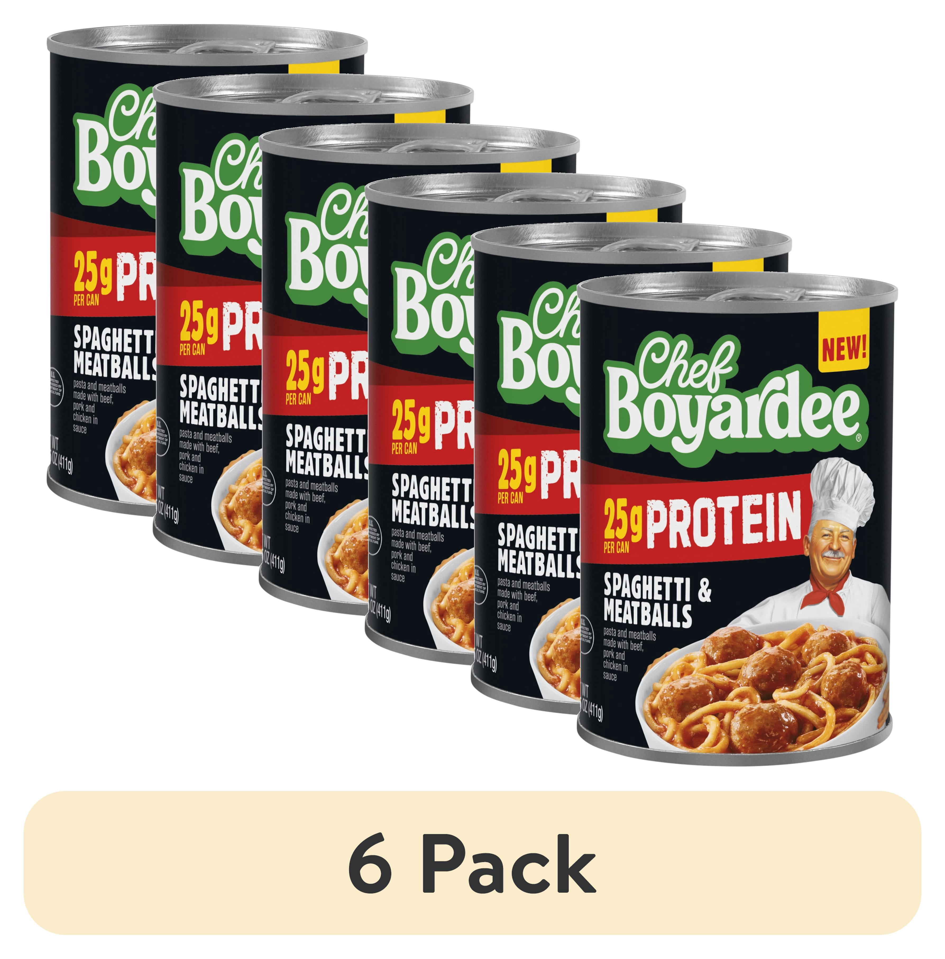 (6 pack) Chef Boyardee Protein Spaghetti & Meatballs, 14.5 oz Can
