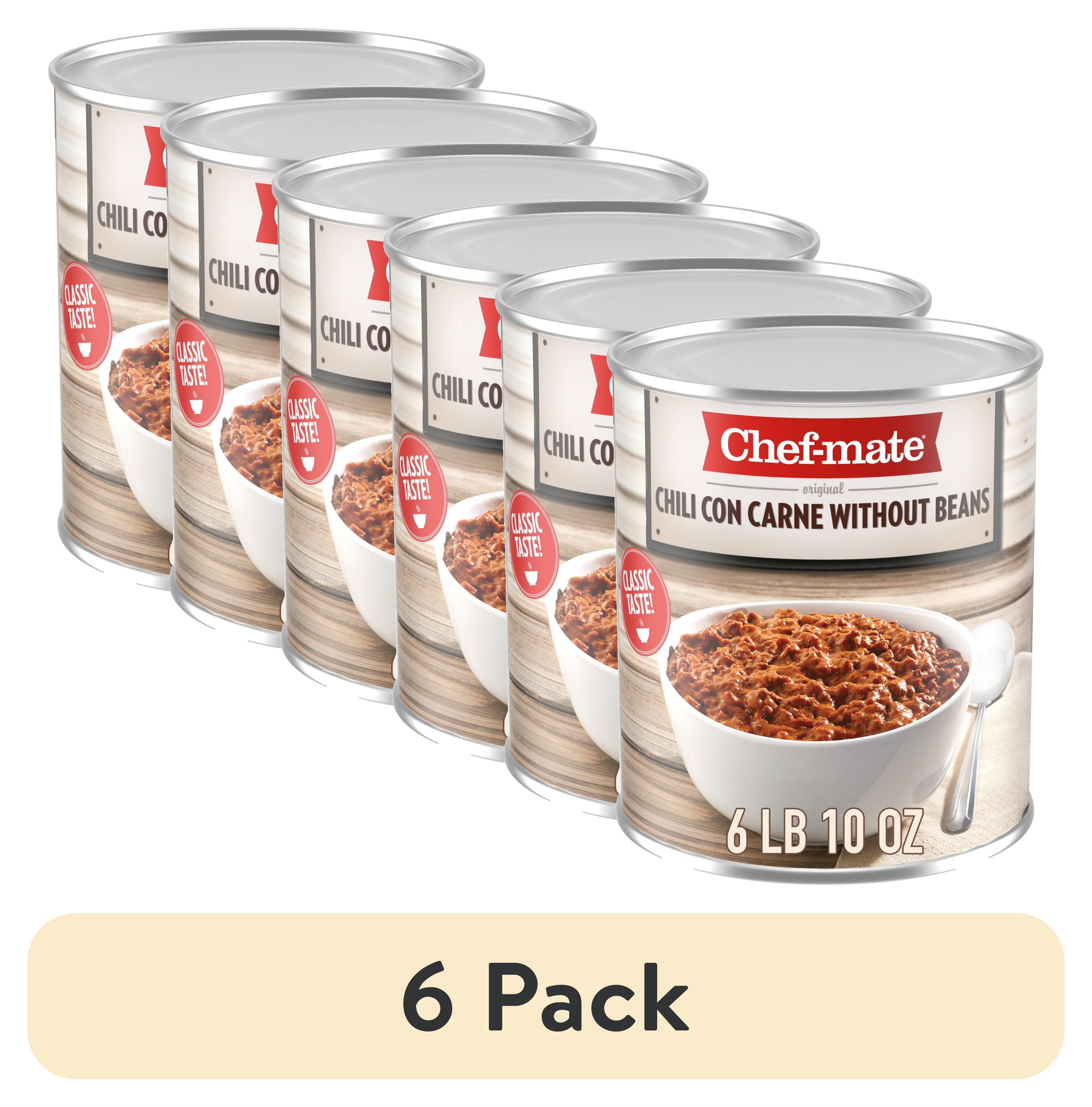 (6 pack) Chef-mate Chili Con Carne without Beans, 106 oz Can