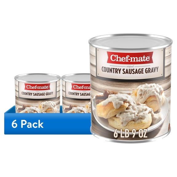 (6 pack) Chef-mate No Artificial Flavors Country Sausage Gravy, 105 oz Can