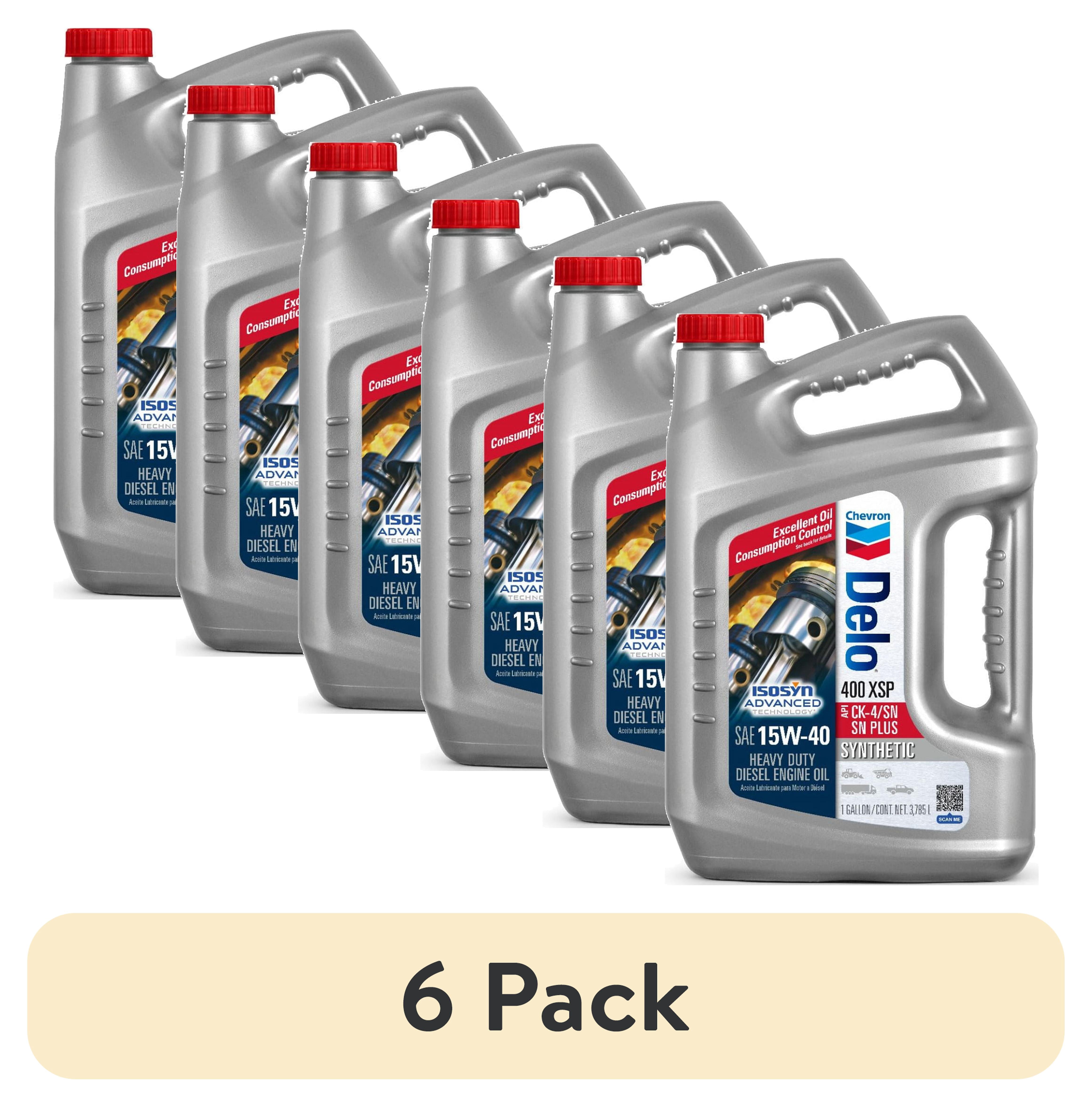 (6 pack) Chevron Delo XSP 15W-40 Heavy Duty Synthetic Diesel Motor Oil, 1 Gallon