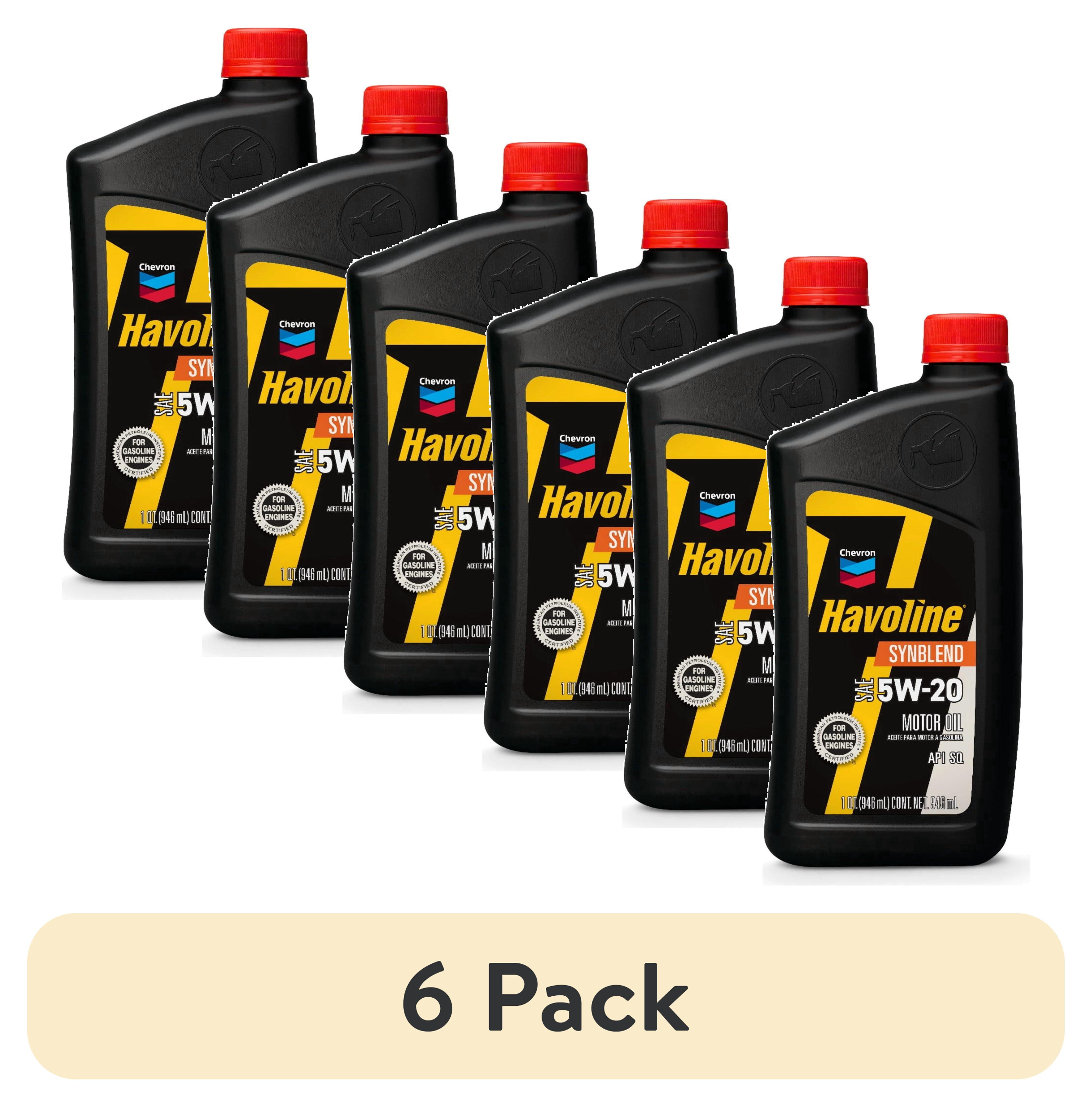 (6 pack) Chevron Havoline Motor Oil 5W-20, 1 Quart