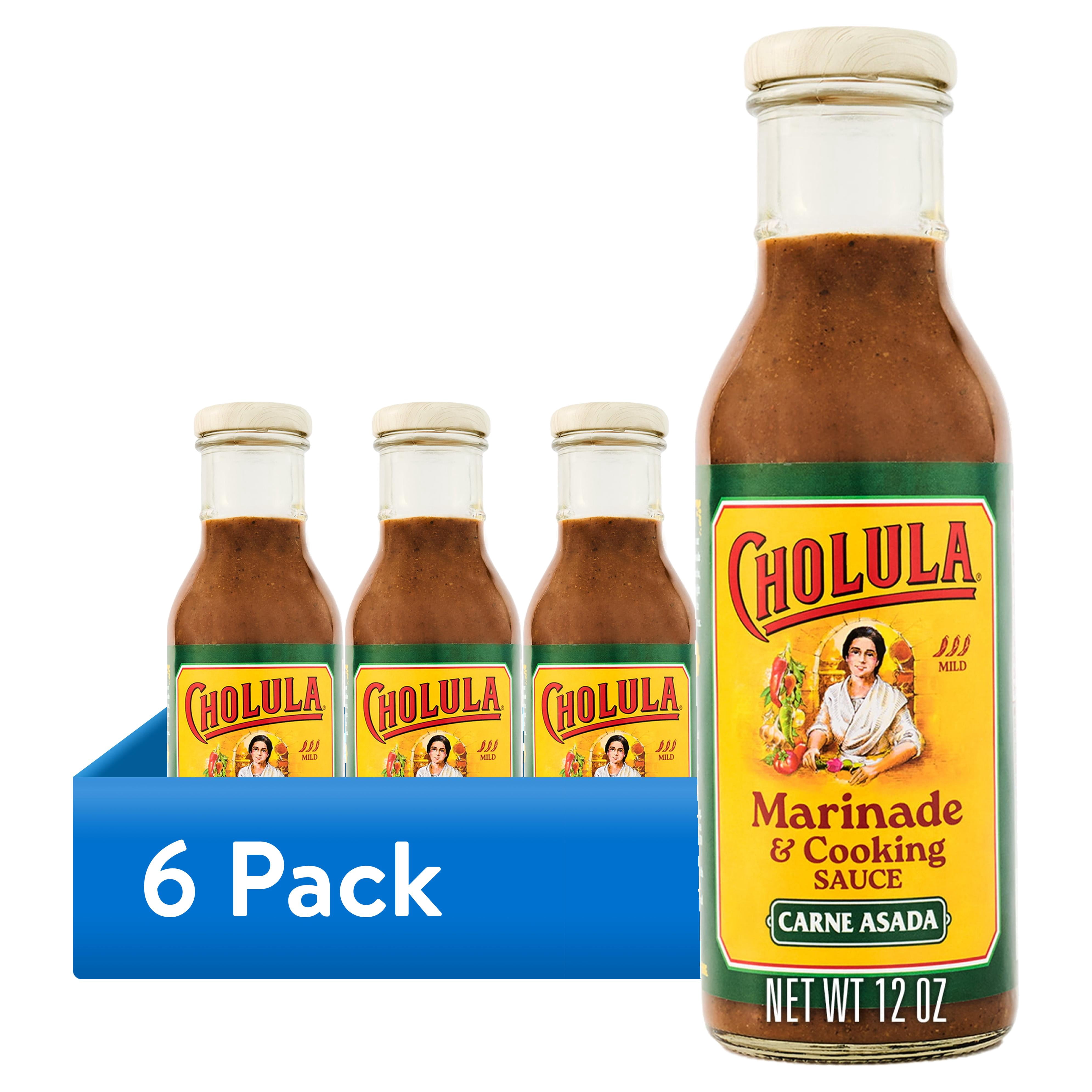 (6 pack) Cholula Carne Asada Marinade & Cooking Sauce, 12.0 fl oz Bottle