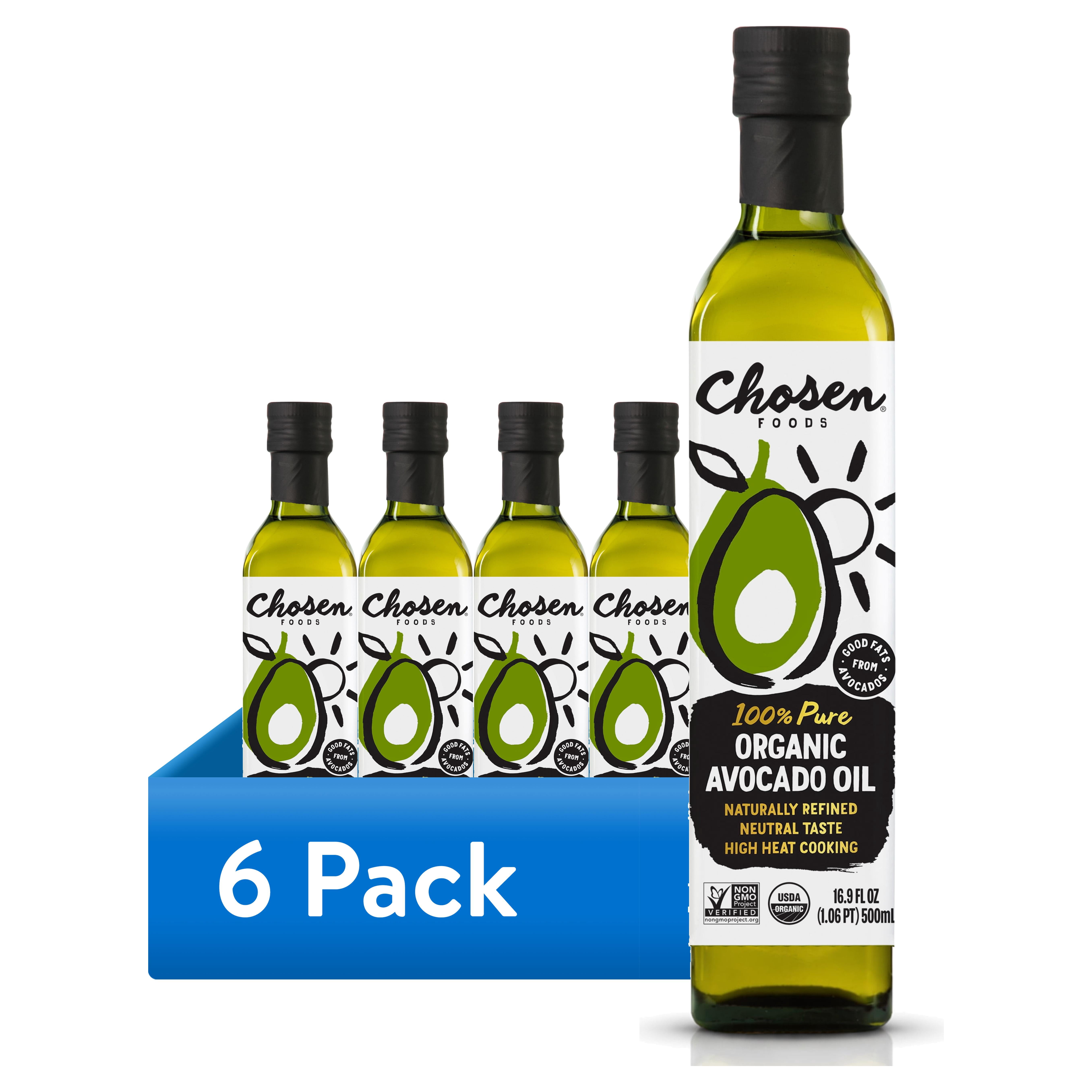 (6 pack) Chosen Foods 100% Pure Organic Avocado Oil 16.9 fl Oz