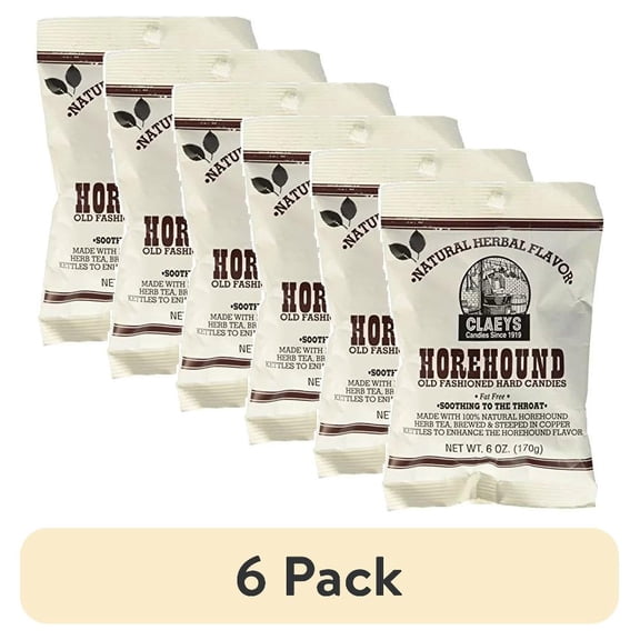 (6 pack) Claeys Old Fashioned Horehound Drops - 6 Ounce