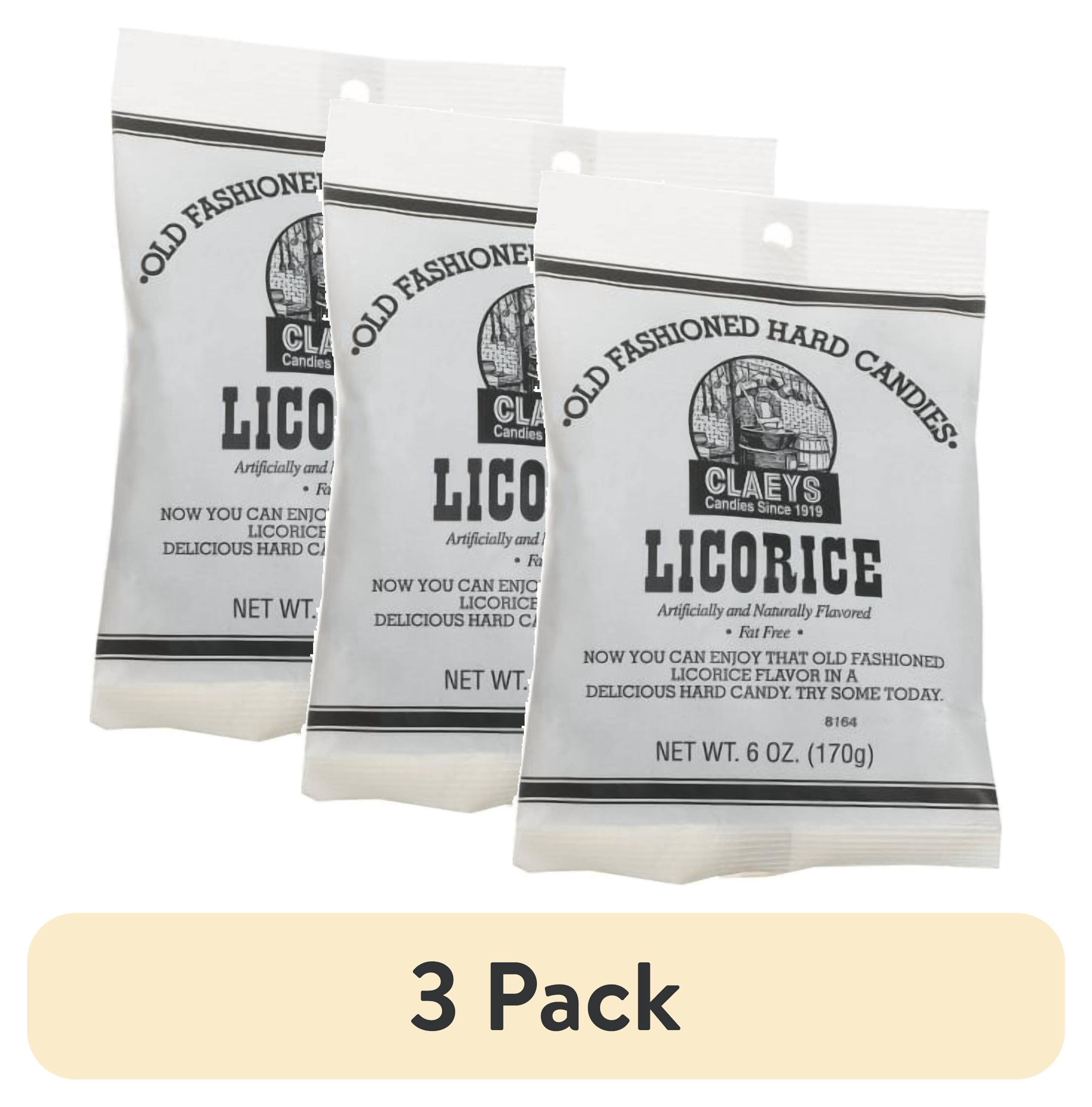 (6 pack) Claeys Old Fashioned Licorice Hard Candy 6oz