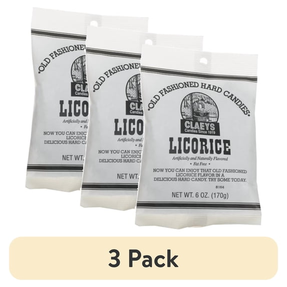 (6 pack) Claeys Old Fashioned Licorice Hard Candy 6oz