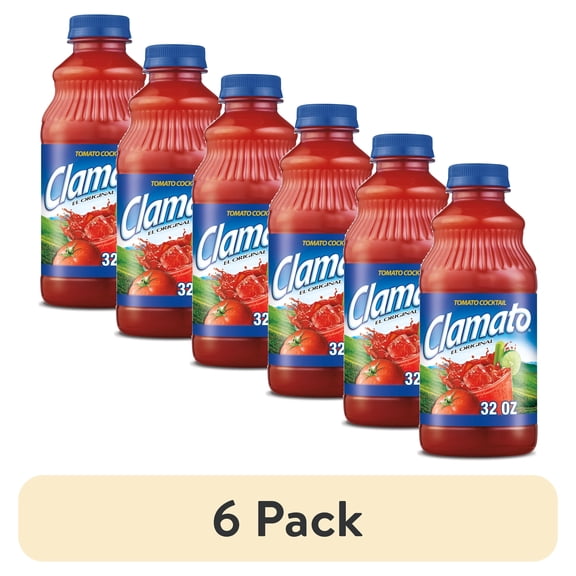 (6 pack) Clamato Original Tomato Cocktail Mixer, 32 fl oz, Bottle