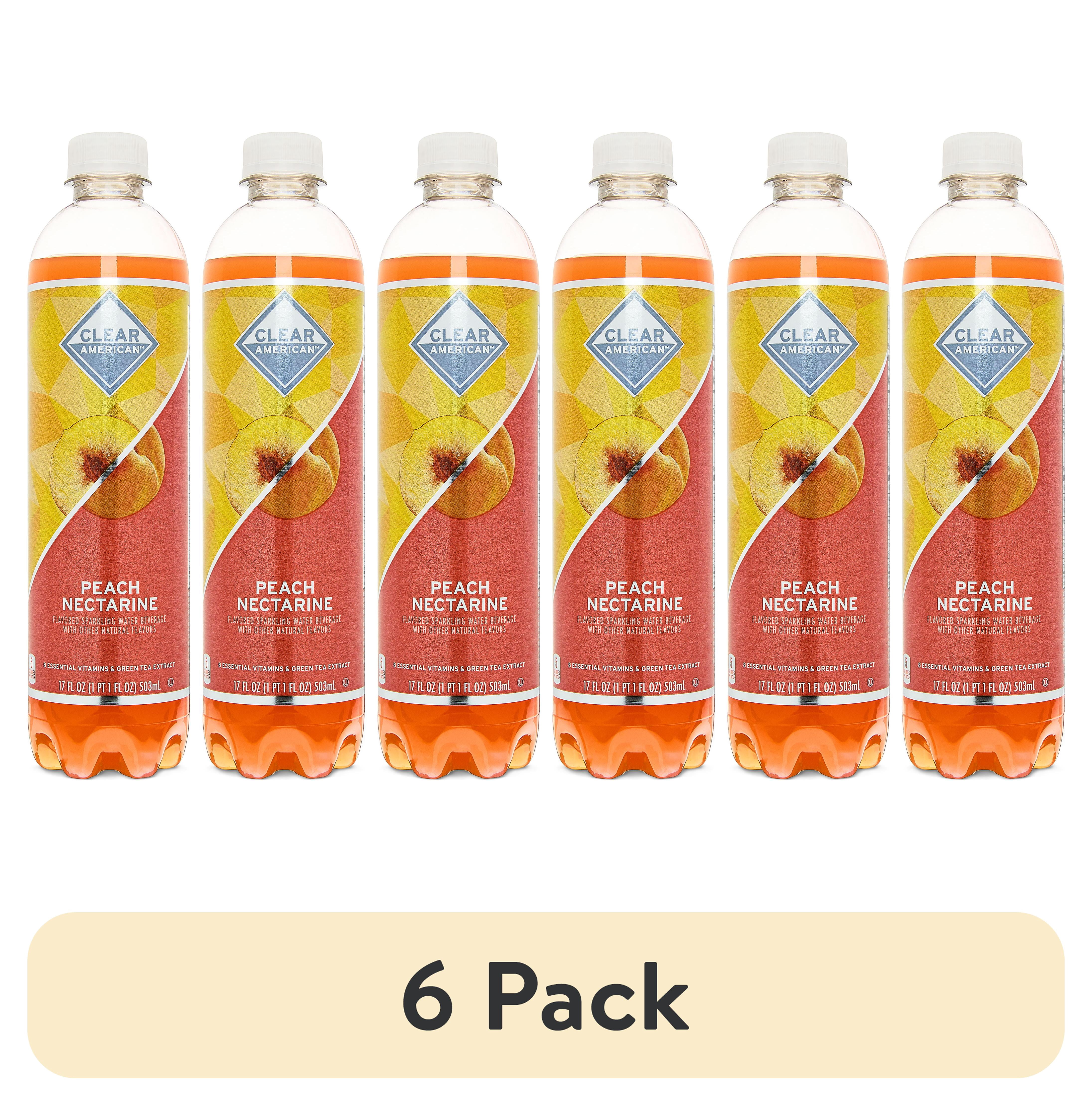 (6 pack) Clear American Peach Sparkling Water, 17 fl oz