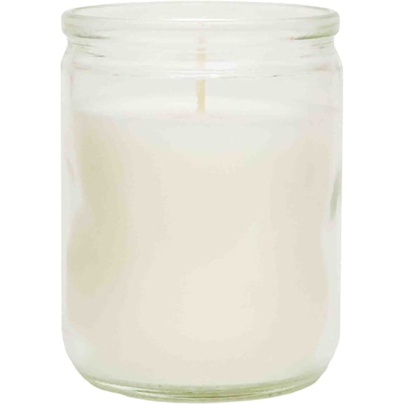 (6 pack) Clear Glass White Wax Religious Candle, 3.25 Inch