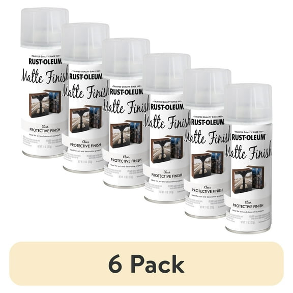 (6 pack) Clear, Rust-Oleum Specialty Matte Finish Spray Paint-267028, 11 oz