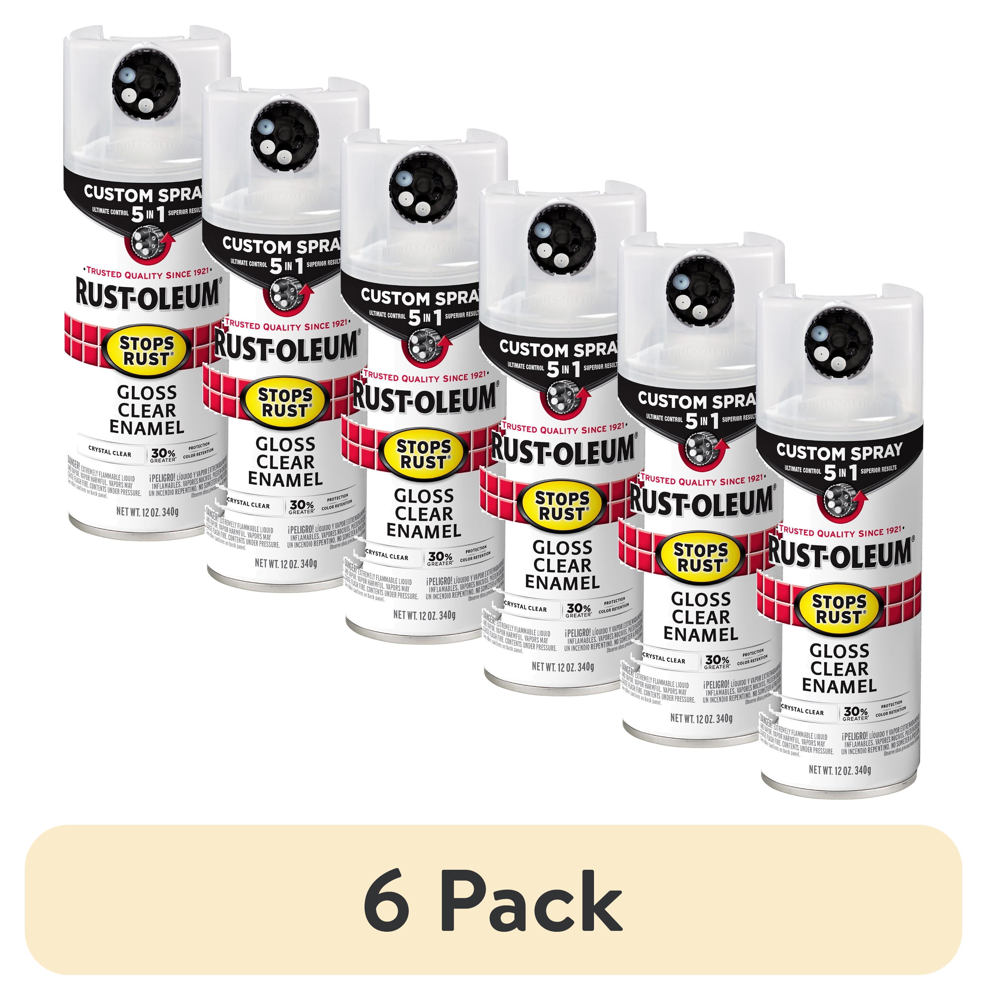 6 pack) Clear, Rust-Oleum Stops Rust Custom Sprays 5 in 1 Gloss