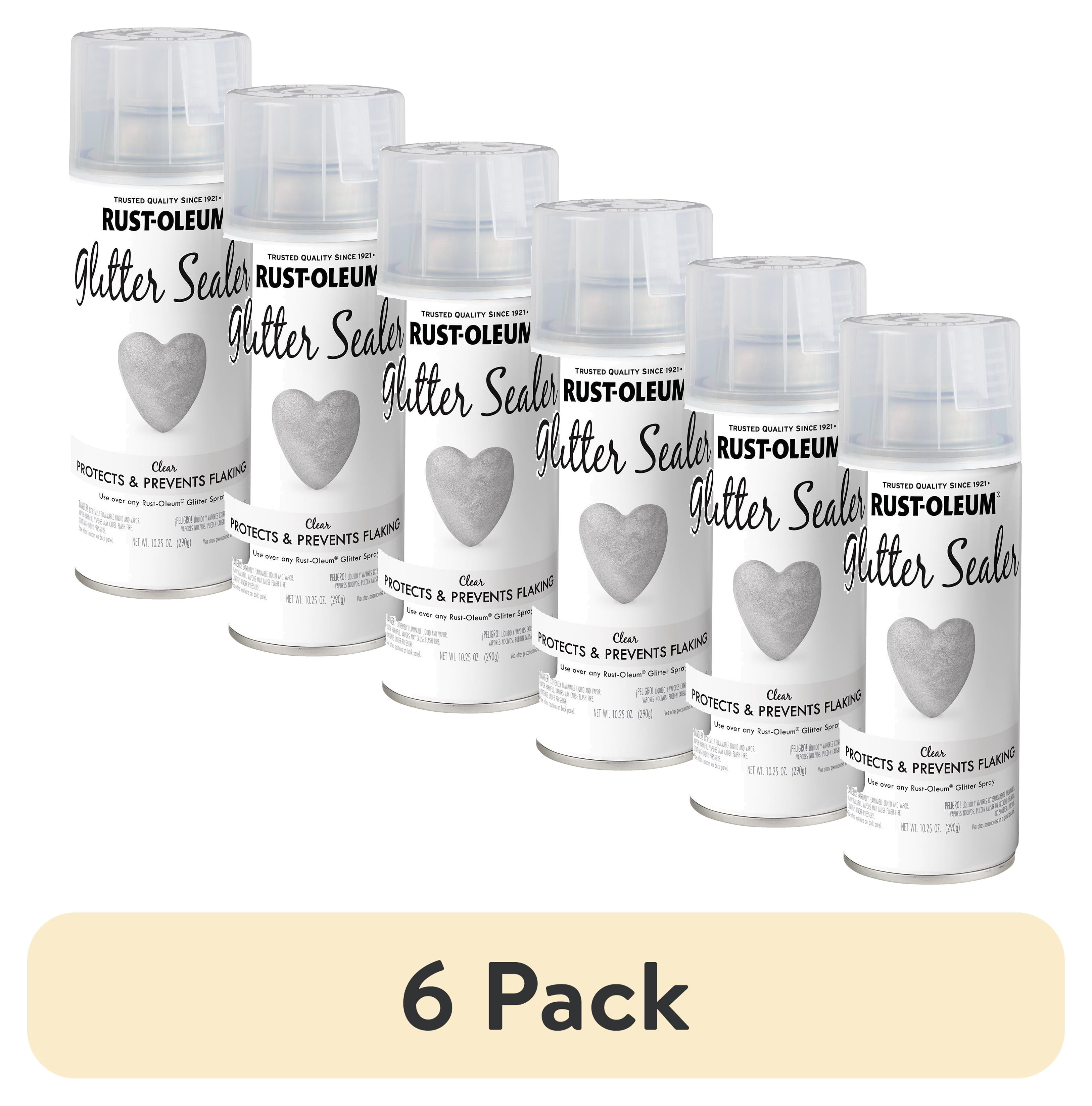 6 pack) Clear Sealer, Rust-Oleum Glitter Spray Paint-267736, 10.25