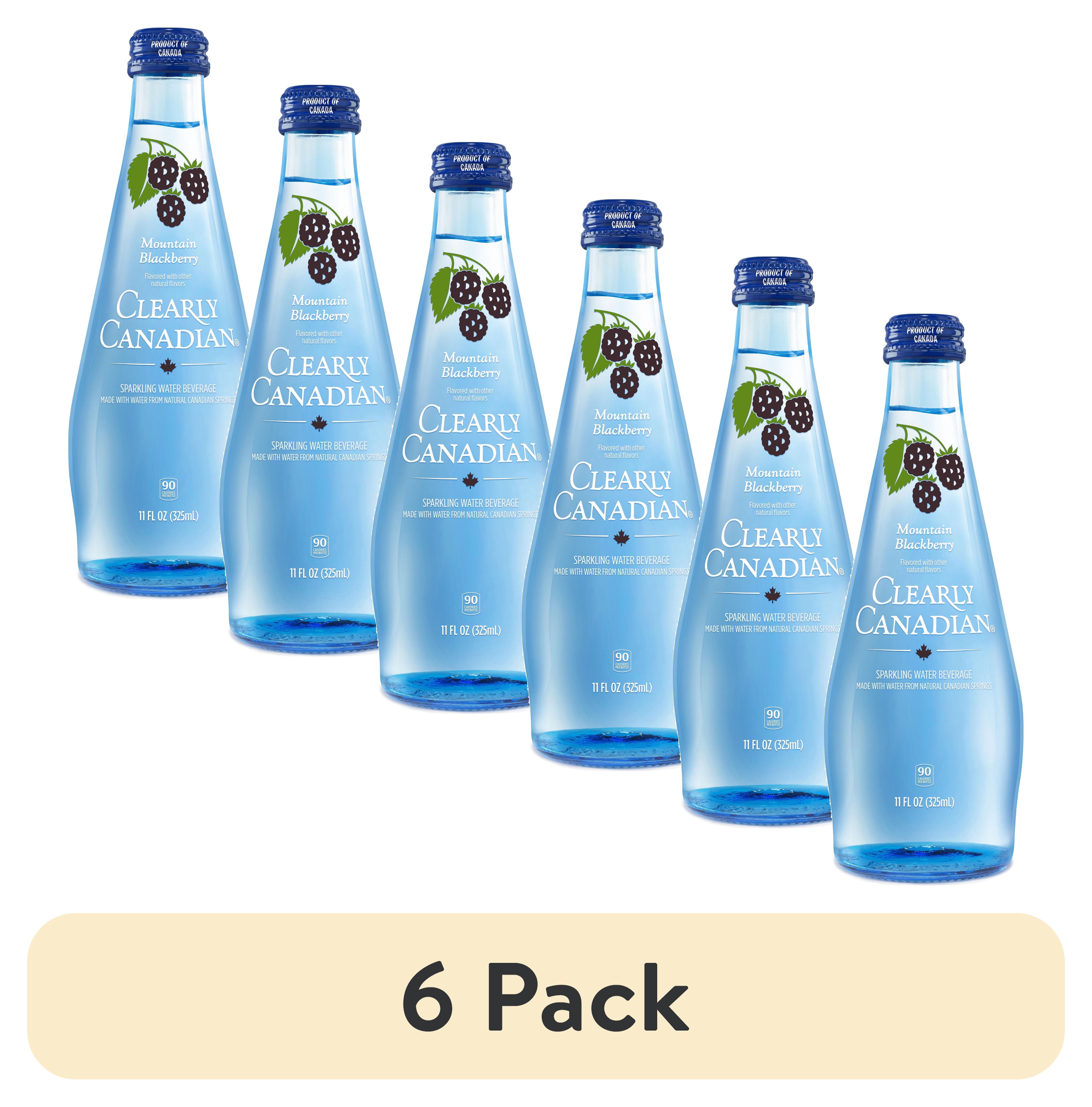 (6 pack) Clearly Canadian Sparkling Water Mountain Blackberry, 11 oz.