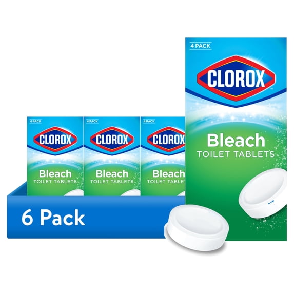 (6 pack) Clorox Bleach Automatic Toilet Bowl Cleaner Tablets, 4 Pack