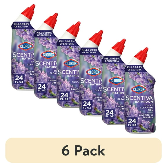 (6 pack) Clorox Scentiva Bathroom Toilet Cleaning Gel, Lavender and Jasmine, 24 Fluid Ounces