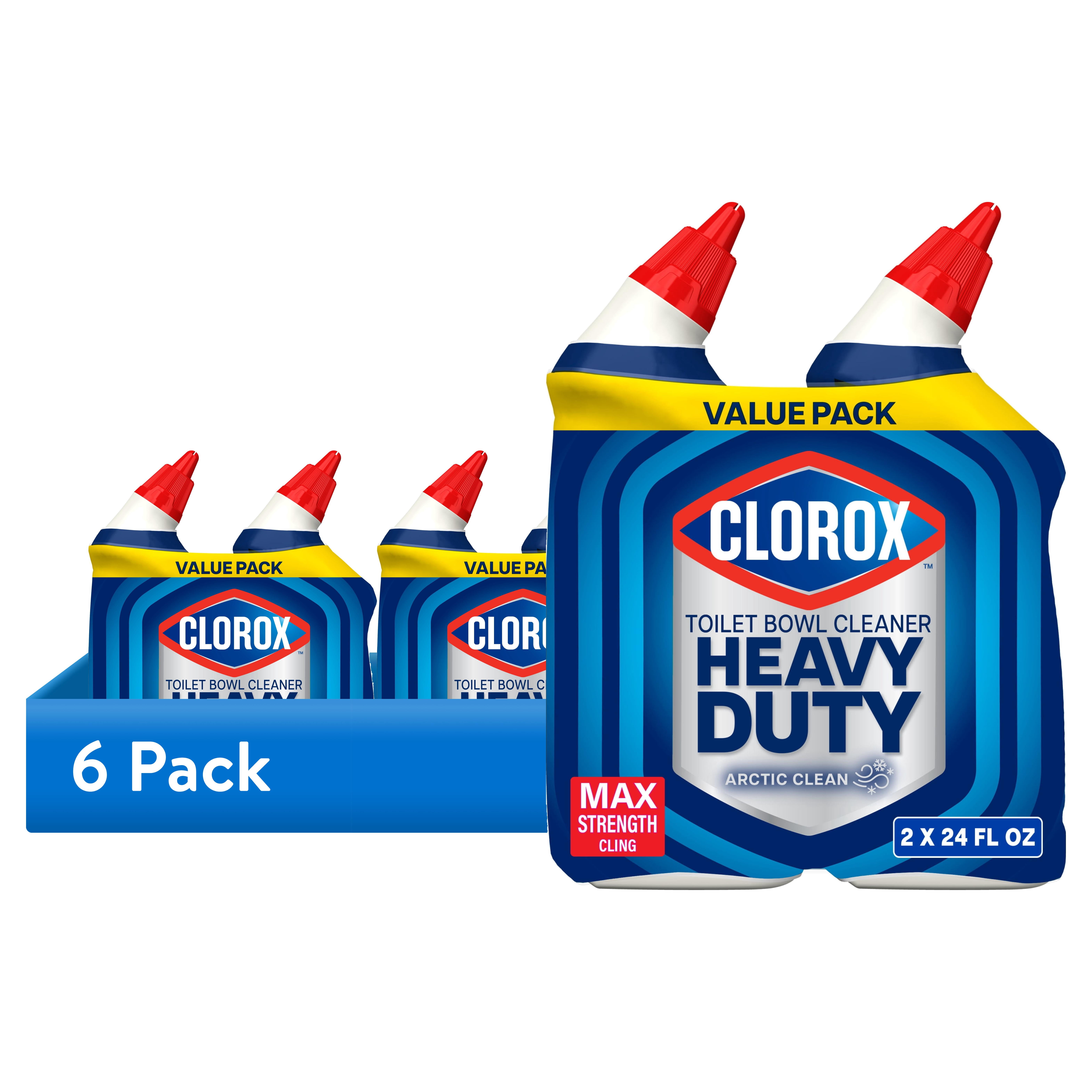 (6 pack) Clorox Heavy Duty Toilet Bowl Bathroom Cleaner, Arctic Clean, 24 fl oz, 2 Pack