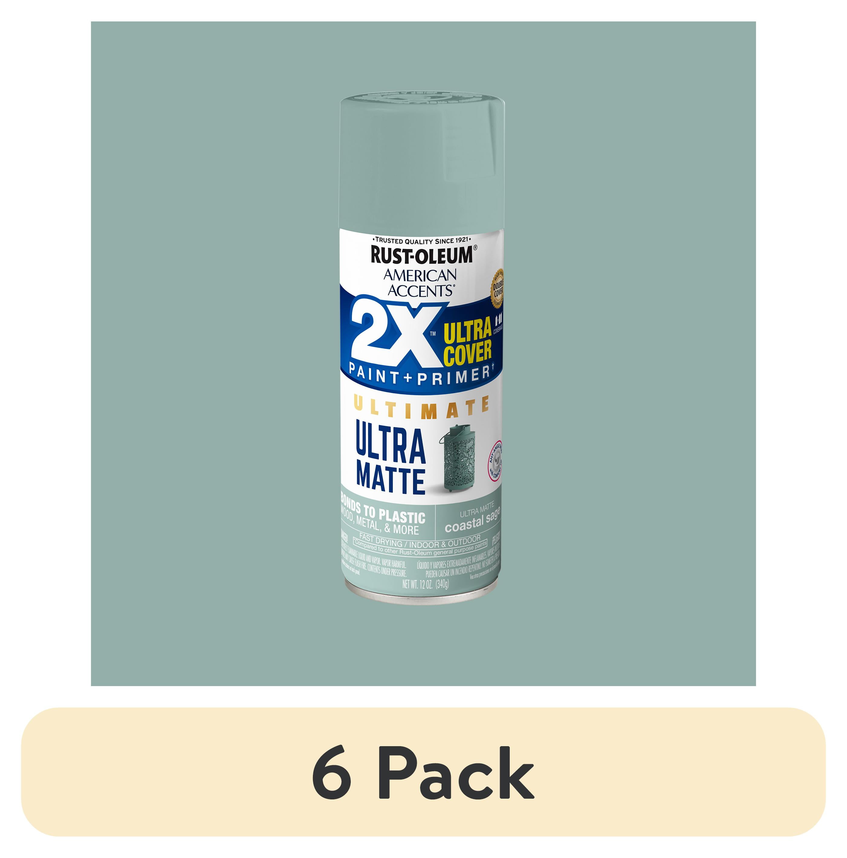 6 pack) Sage Green, Rust-Oleum American Accents 2X Ultra Cover