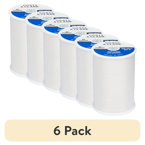 (6 pack) Coats & Clark All Purpose Winter White Polyester Thread, 500 yards/457 meters