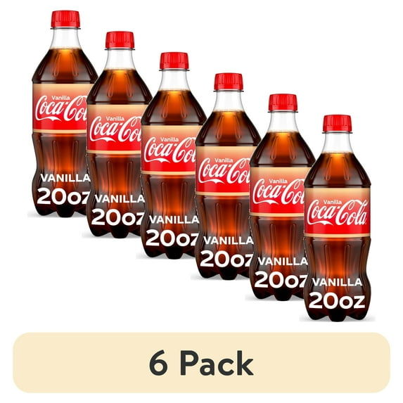(6 pack) Coca-Cola Vanilla Soda Pop, 20 fl oz Bottle