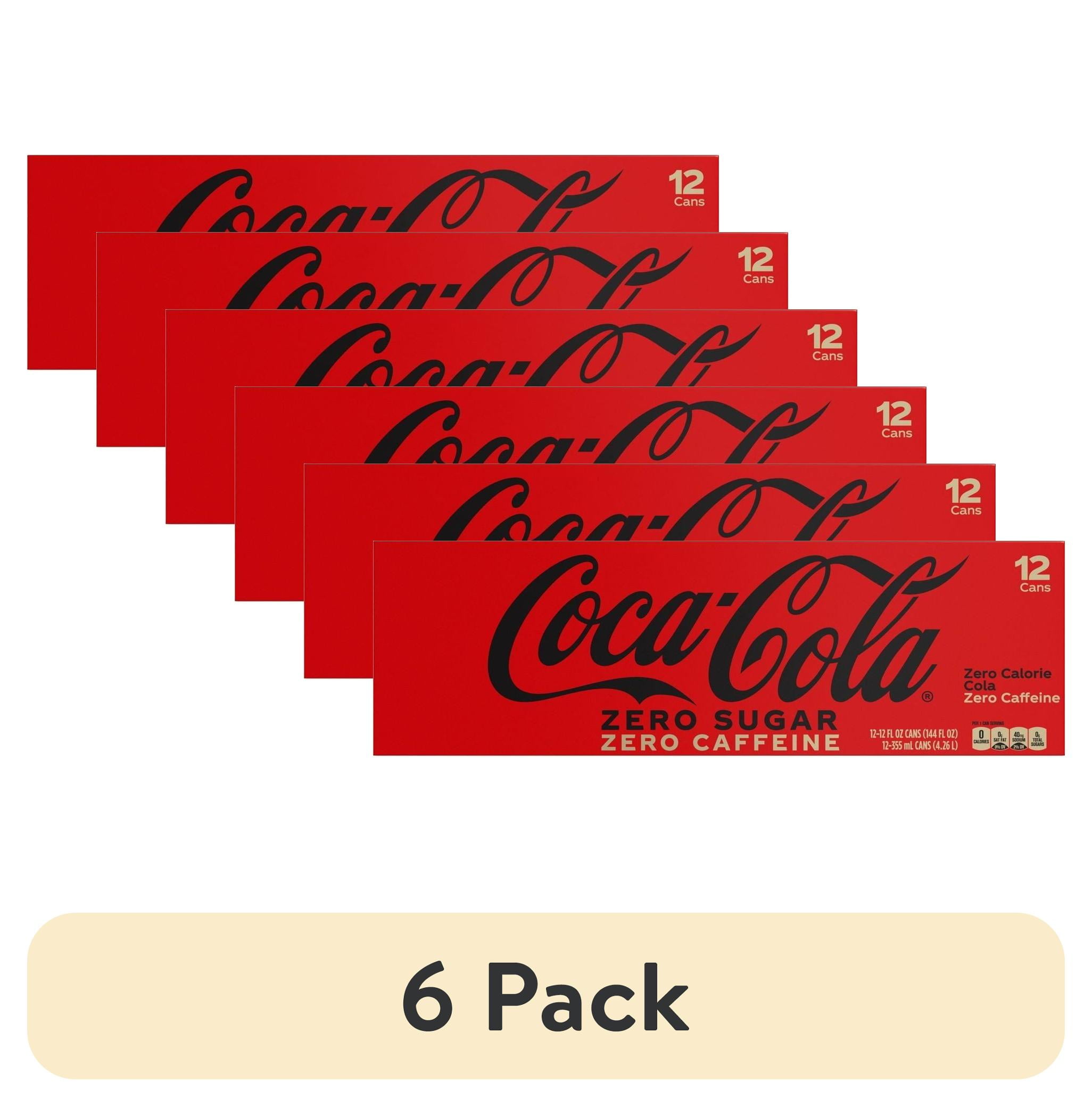 4 pack) Coca-Cola Zero Calorie Caffeine Free Coke 12 oz Cans - 12