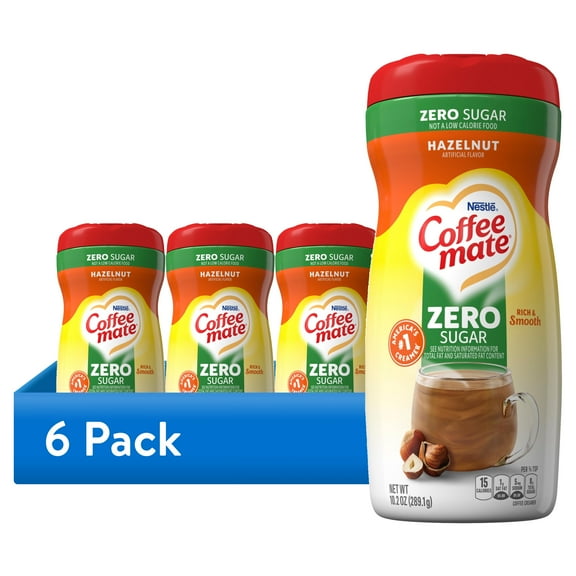 (6 pack) Coffee mate Hazelnut Sugar-Free Powder Coffee Creamer, 10.2 oz
