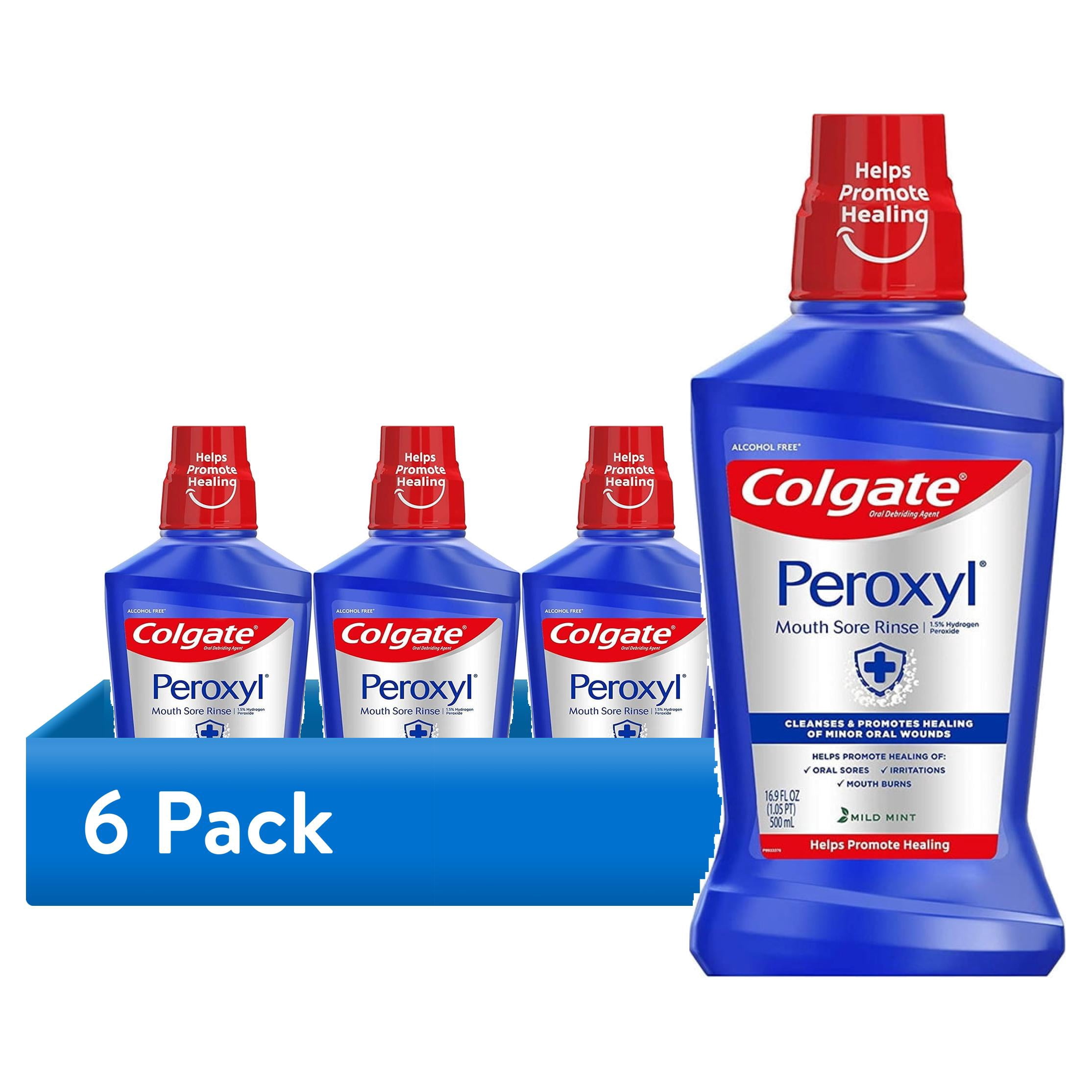 (6 pack) Colgate Peroxyl Alcohol Free Mouthwash and Mouth Sore Rinse ...