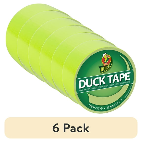 (6 pack) Color Duck Tape Brand Duct Tape, 1.88 in. x 15 yd., Fluorescent Citrus