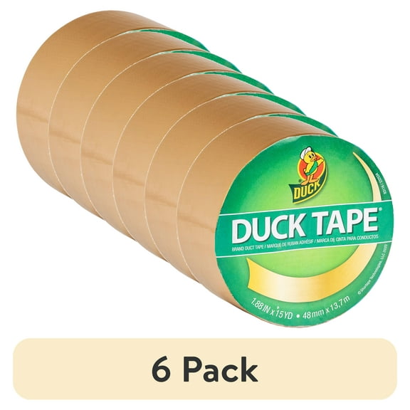(6 pack) Color Duck Tape Brand Duct Tape, 1.88 in. x 15 yd., Gold