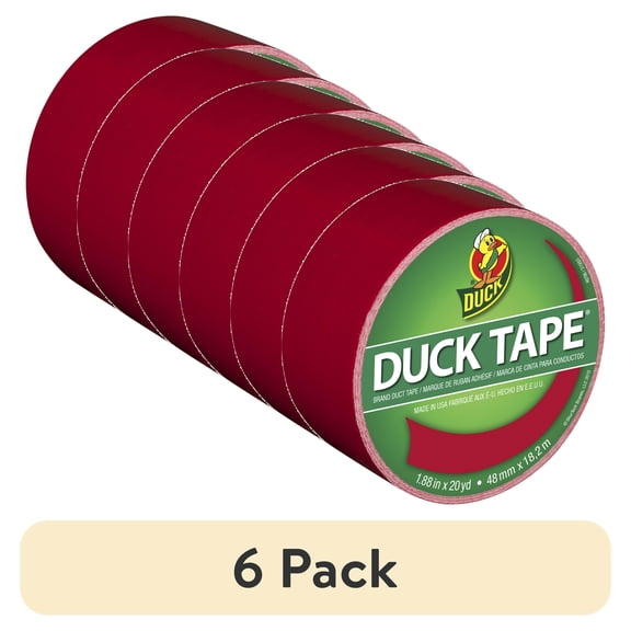 (6 pack) Color Duck Tape Brand Duct Tape, 1.88 in. x 20 yd., Red