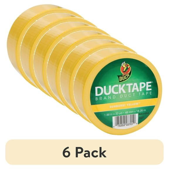 (6 pack) Color Duck Tape Brand Duct Tape, 1.88 in. x 20 yd., Yellow