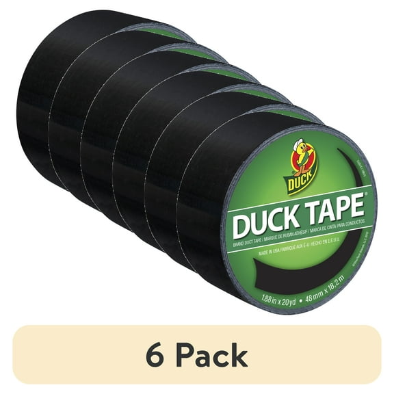 (6 pack) Color Duck Tape Brand Duct Tape, 1.88 in. x 20 yd., Black