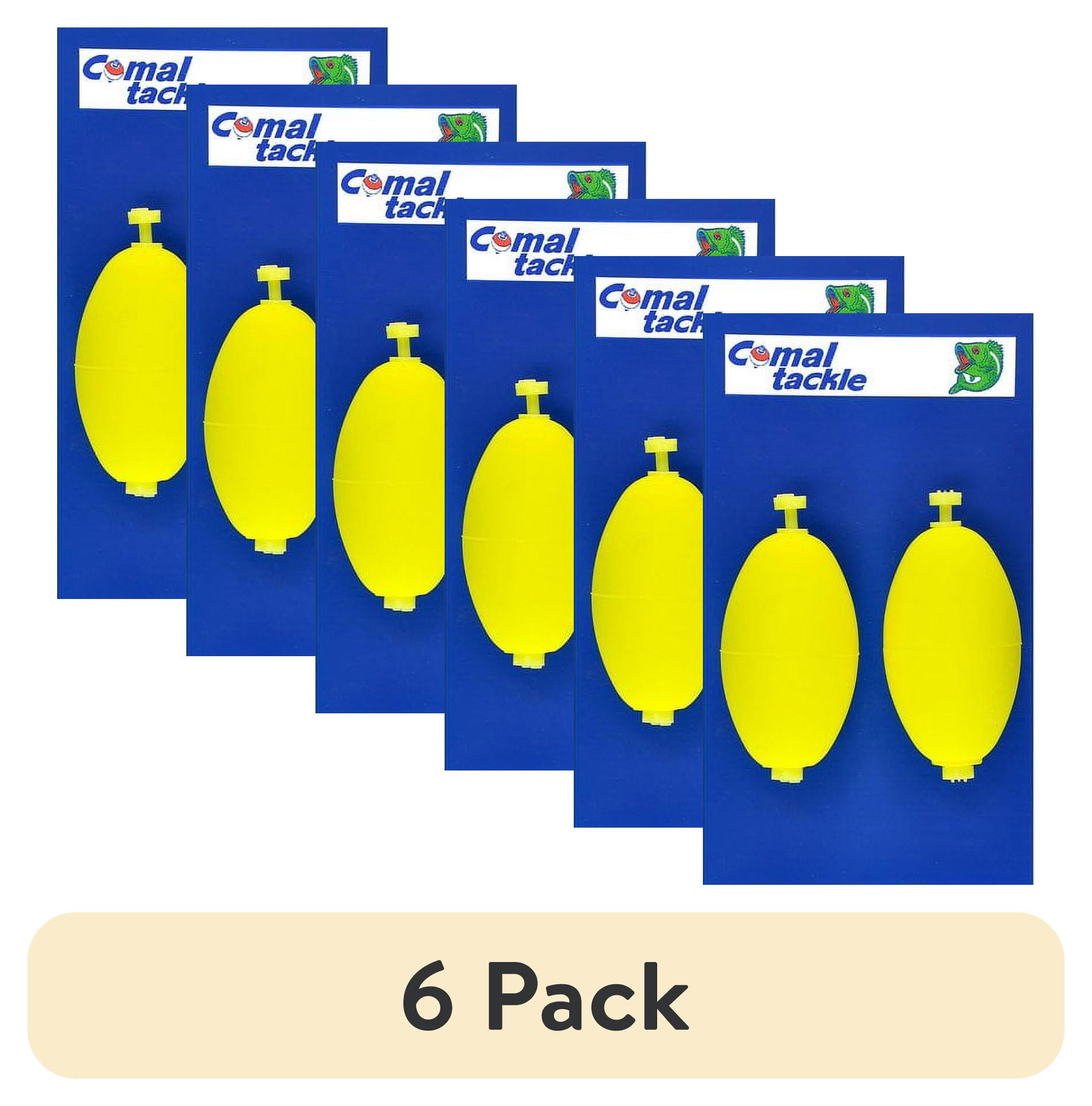 (6 pack) Comal Tackle 2.5" Oval Snap-On Float, Yellow, 2 Pack