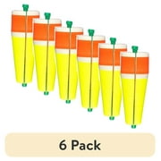 (6 pack) Comal Weighted Popping Fishing Float, Red/Yellow, 3-inch