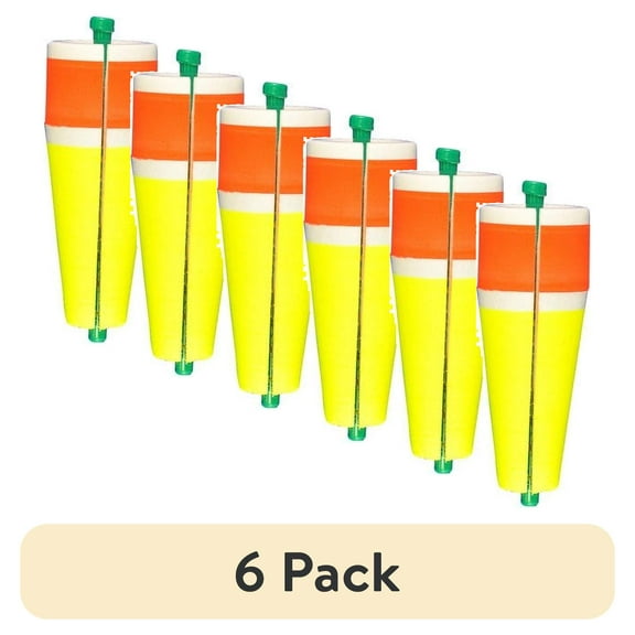 (6 pack) Comal Tackle 3" Weighted Popping Float, Red & Yellow