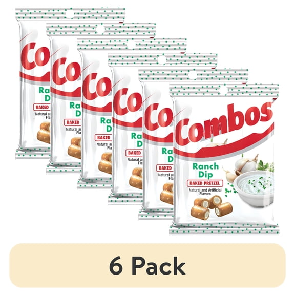 (6 pack) Combos Ranch Dip Baked Pretzel Snacks - 6.3 oz Bag