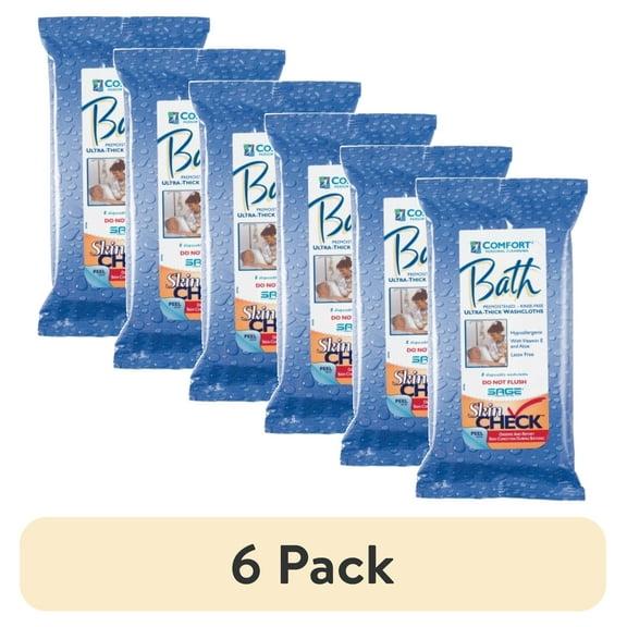 Comfort Bath Bath Wipe Soft Pack Aloe Clean Scent 8 Count Pack of 8