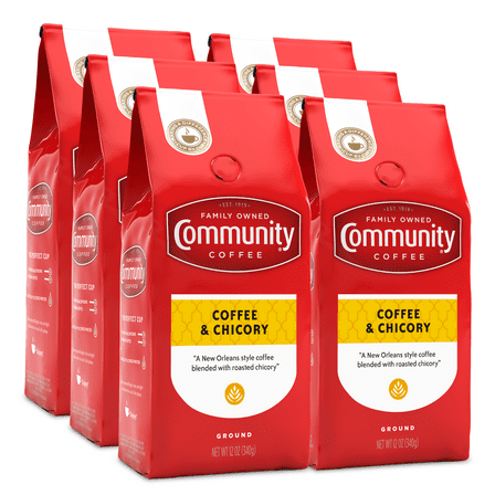 (6 pack) Community® Coffee - Coffee & Chicory Medium-Dark Roast 12 oz Ground Coffee