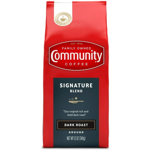 (6 pack) Community Coffee Signature Blend Premium Ground, Dark Roast, 12 Oz Bag