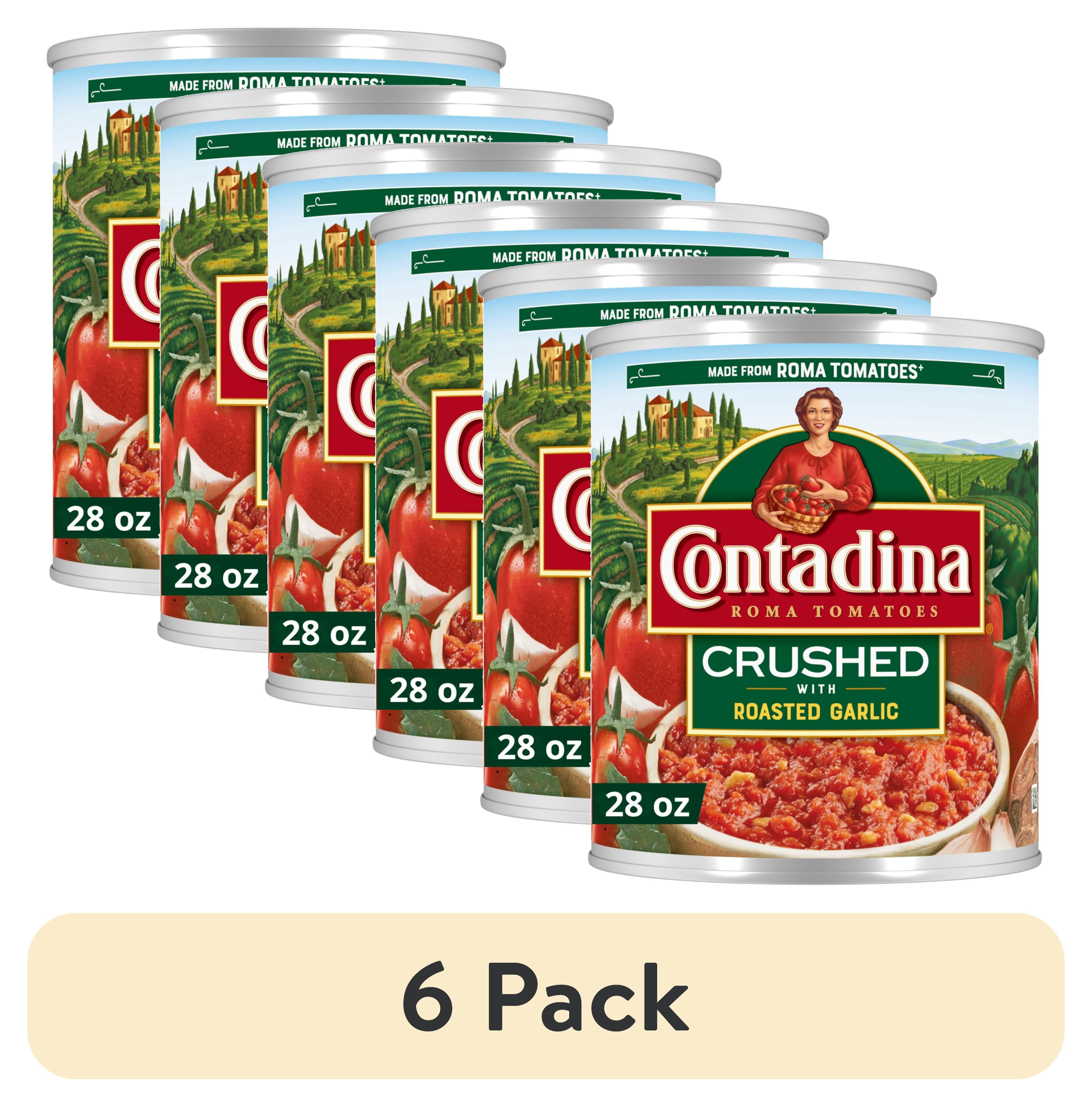 (6 pack) Contadina Crushed Tomatoes with Roasted Garlic, 28 oz Can