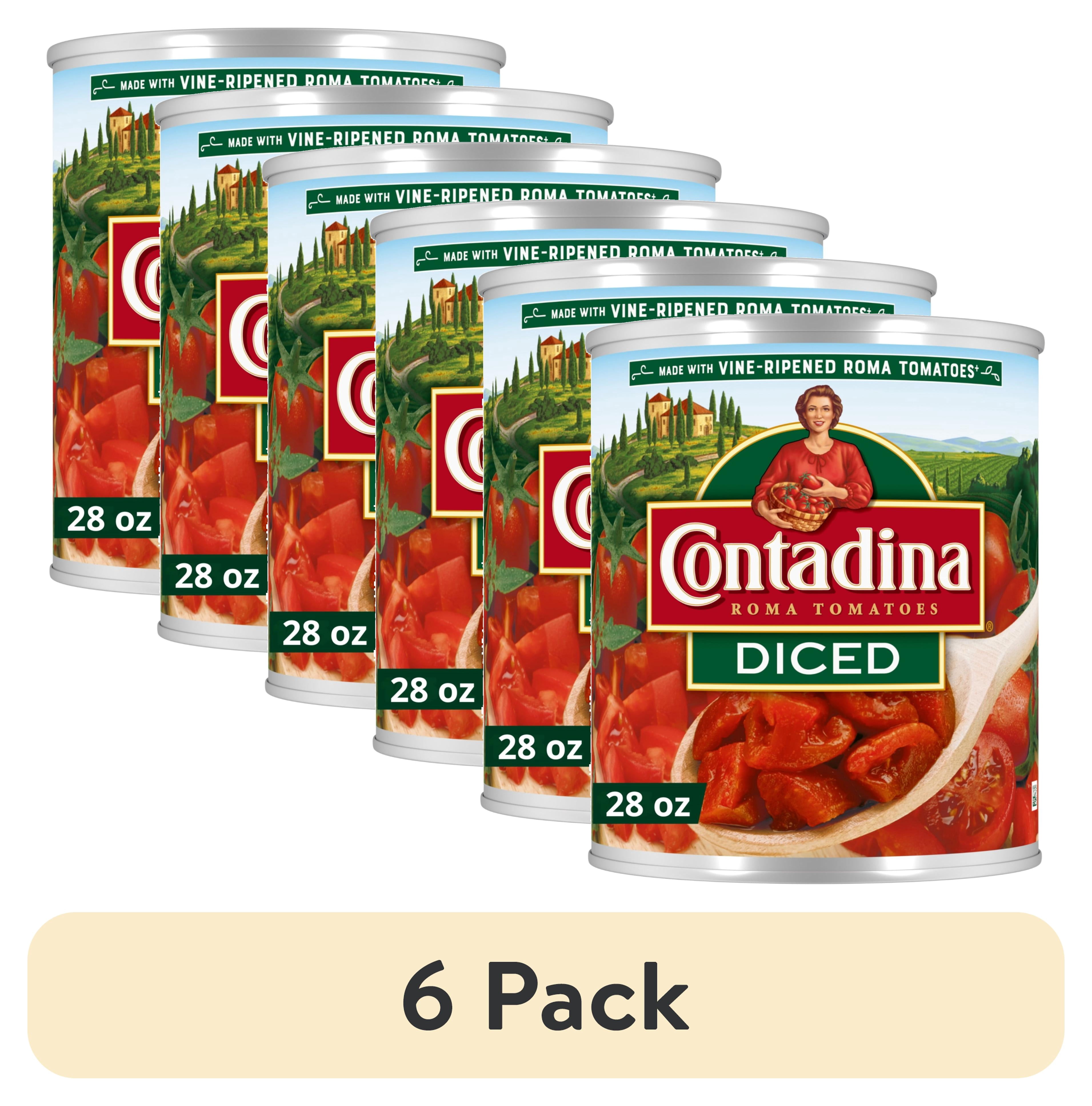 (6 pack) Contadina Diced Canned Tomatoes, 28 oz Can