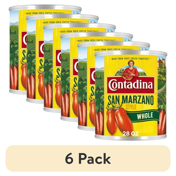 (6 pack) Contadina San Marzano Style Whole Tomatoes, 28 oz Can