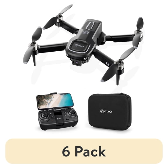 (6 pack) Contixo F16 Stunt Drones for Adults and Kids with 1080P Camera & Brushless Motor, 17-Minute Flight Time, Graphite