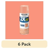 (6 pack) Coral, Rust-Oleum American Accents 2X Ultra Cover Gloss Spray Paint-327903, 12 oz