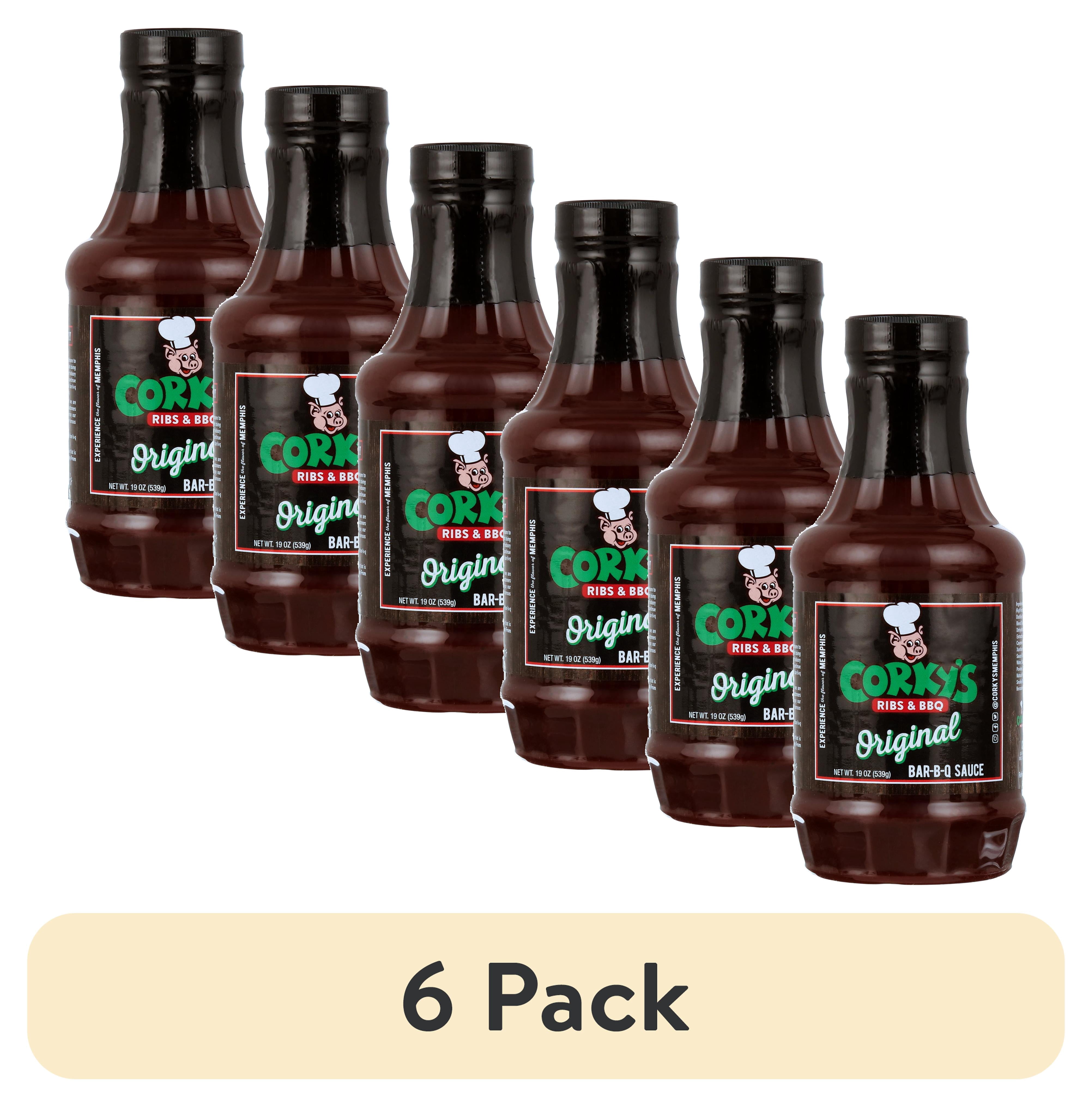 (6 pack) Corky's Original Recipe Memphis' Own Bar-B-Q Sauce, 18 oz