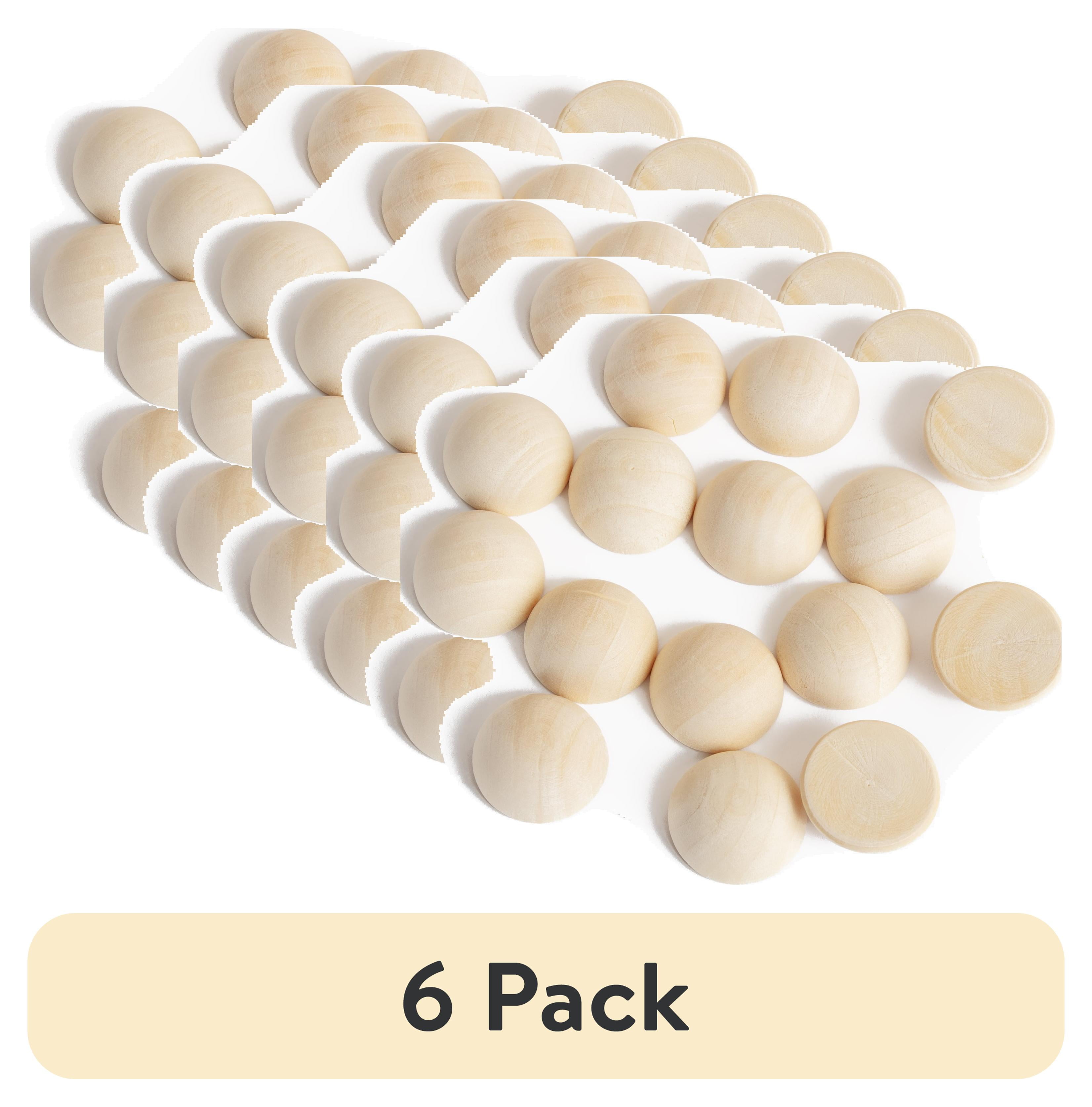 (6 pack) Cousin DIY 21 Pc Split Natural Wood Balls 19.05MM/0.75”