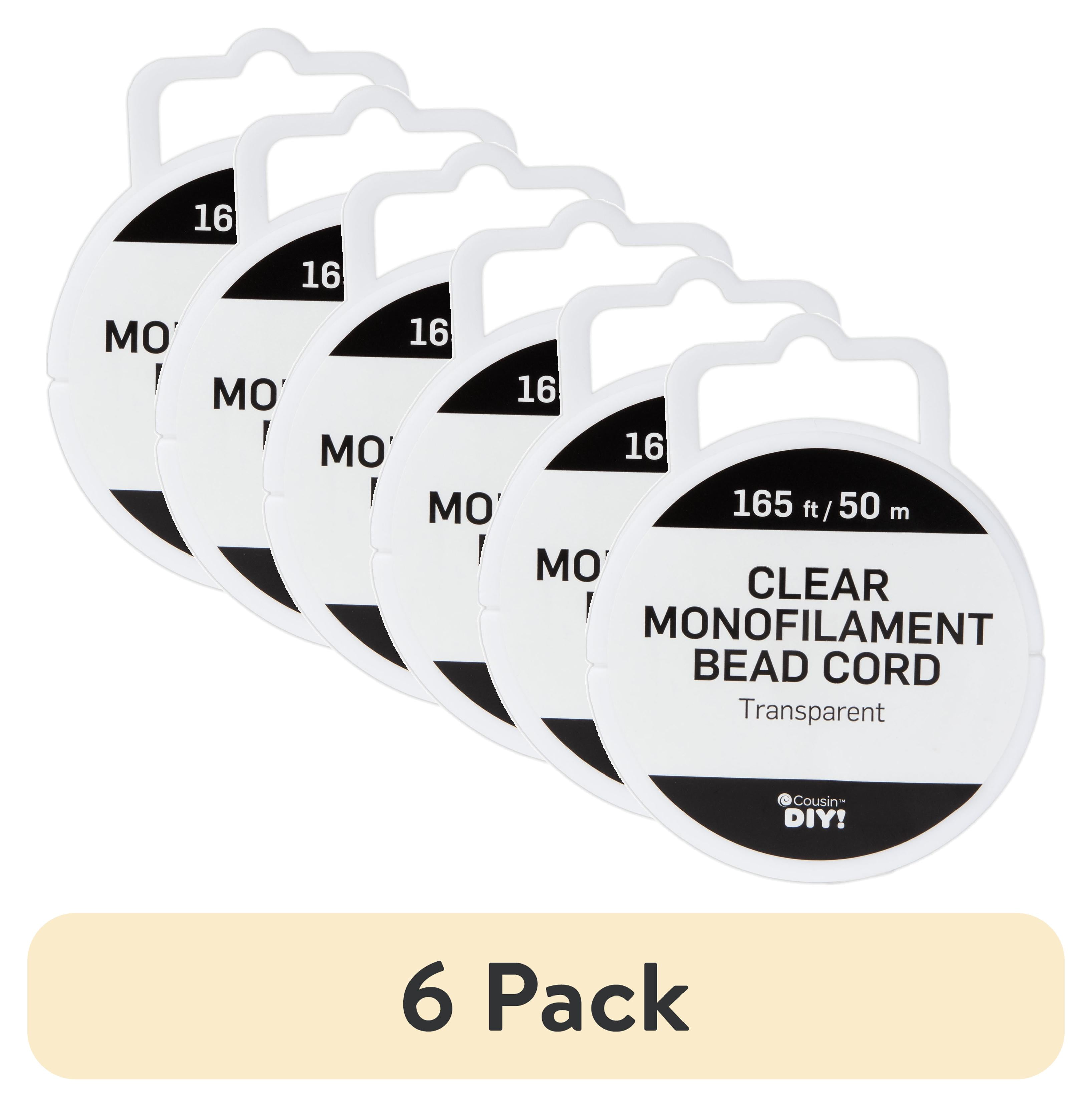 (6 pack) Cousin DIY Clear Monofilament Cord, Beading and Jewelry Making, 0.30 mm Diameter, 165 ft Roll